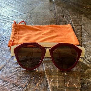 Smoke x Mirrors x FIORUCCI Maroon & Cream Round Sunglasses